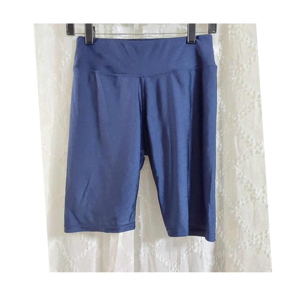 Navy Blue High Waisted Bike Shorts Athletic Spandex Stretchy L/XL